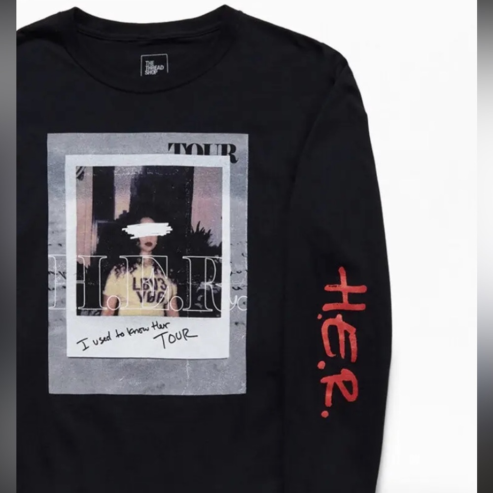 Black H.E.R. Tour Graphic Long Sleeve Shirt